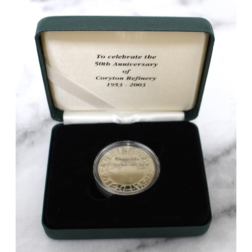 355 - Collectable Coins Boxed 50th Anniversary Of Coryton Refinery Coin 1953-2003 & Royal Mint UK 1986 Coi... 