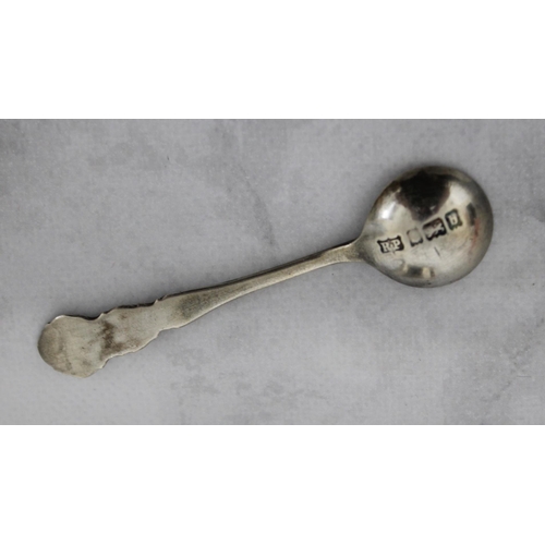 555 - Silver Hallmarked Mustard Pot & Spoon