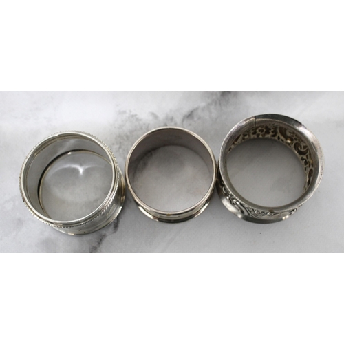 559 - Three Silver Hallmarked Napkin Rings