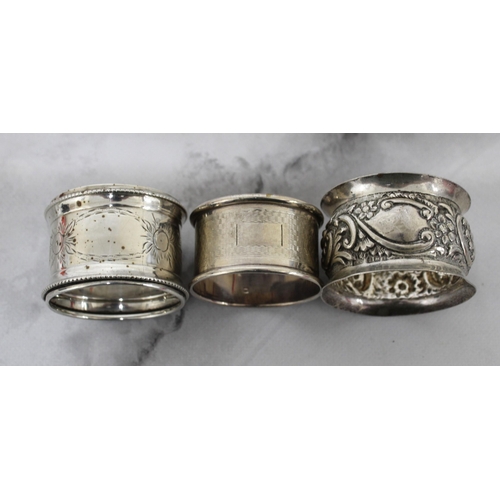 559 - Three Silver Hallmarked Napkin Rings