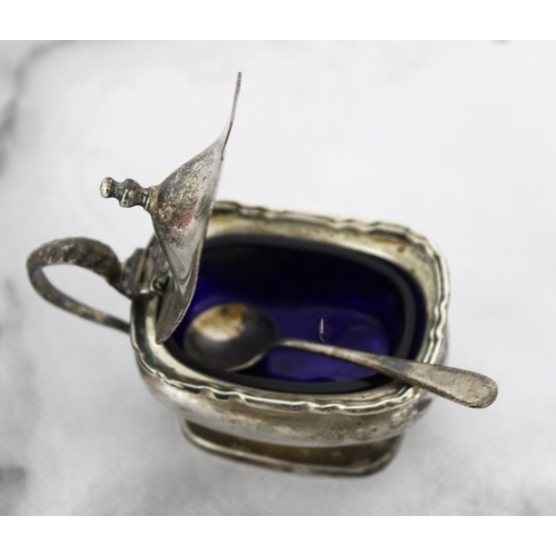 560 - Silver Hallmarked Mustard Pot & Spoon