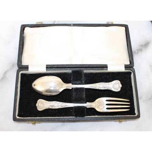 571 - Silver Plated Spoon/Folk Set Boxed