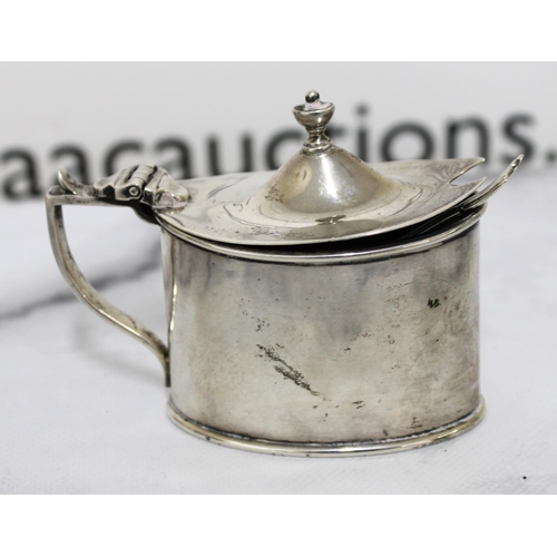 573 - Silver Hallmarked Mustard Pot & Spoon