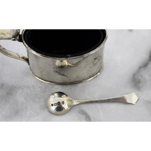 573 - Silver Hallmarked Mustard Pot & Spoon