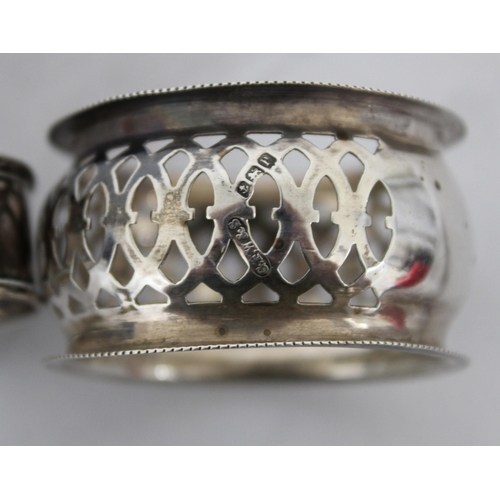 576 - Three Silver Hallmarked Napkin Rings