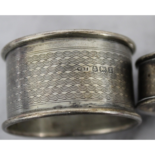 576 - Three Silver Hallmarked Napkin Rings