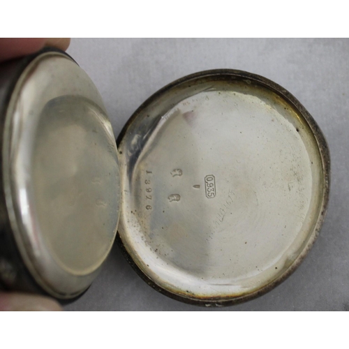 500 - Stamped 0.935 Hallmarked Pocket Watch Untested