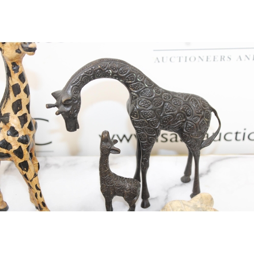 69 - Five Collectable Decorative Animals - 3 Giraffes and 2 Elephants