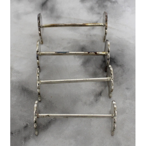 593 - Four Silver Plated Cutlery Stands - Each 8cm