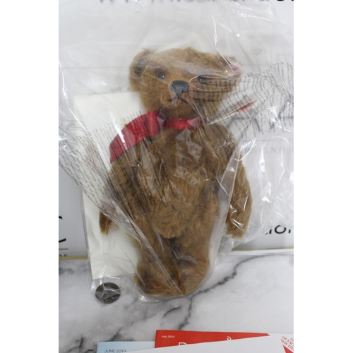 71 - Boxed Steiff Bear - Cinnamon Bear with Coin - Remains in Sealed Bag