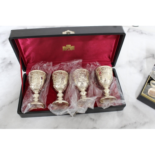 596 - Two Boxes of Silver Plated Items - Cutlery and Goblets