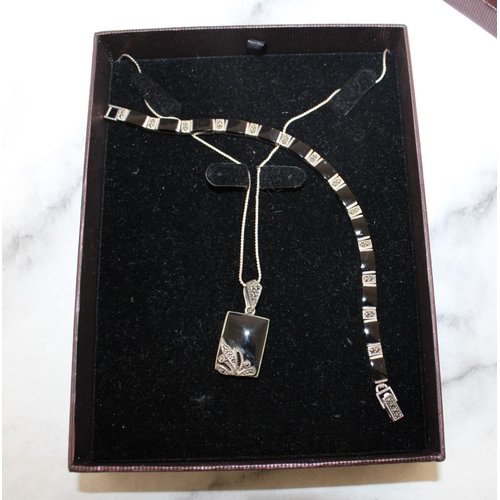 606 - Stamped 925 Necklace/Pendant & Bracelet Boxed