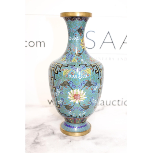 255 - Cloisonne Japanese Vase Damaged- Dent 
Height-23cm