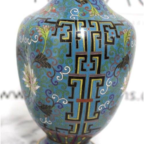 255 - Cloisonne Japanese Vase Damaged- Dent 
Height-23cm