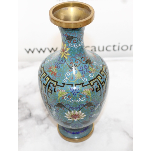 255 - Cloisonne Japanese Vase Damaged- Dent 
Height-23cm