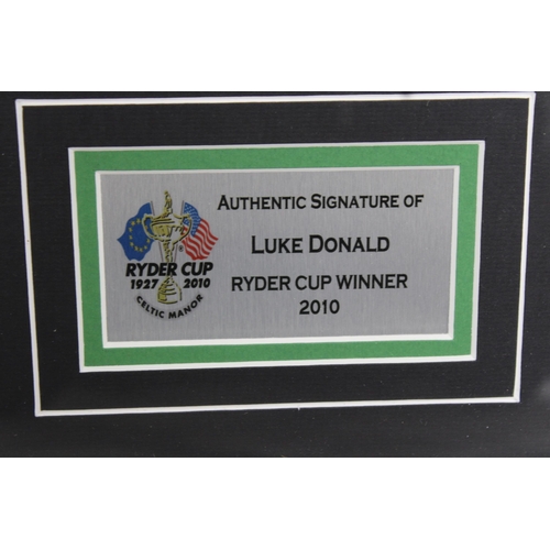 258 - Framed WDW SPORTING MEMORABILA Genuinely Authentic Hand-Signed Memorabilia LUKE DONALD Ryder Cup Win... 