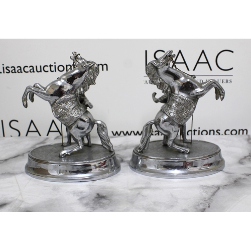 160 - Pair Of Metal Statues Height-21cm