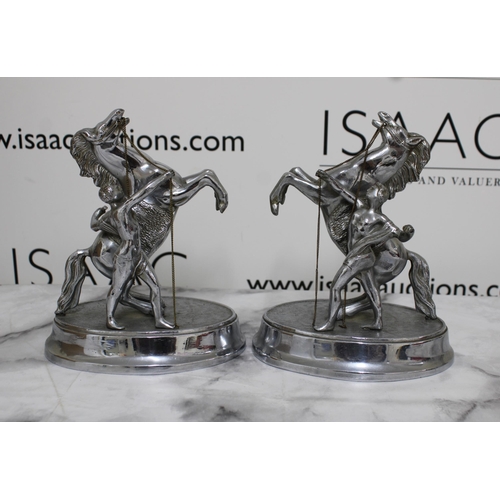 160 - Pair Of Metal Statues Height-21cm