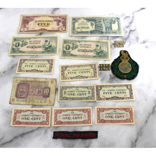 302 - Royal Marine Insignia, War Time Currency Bank Notes