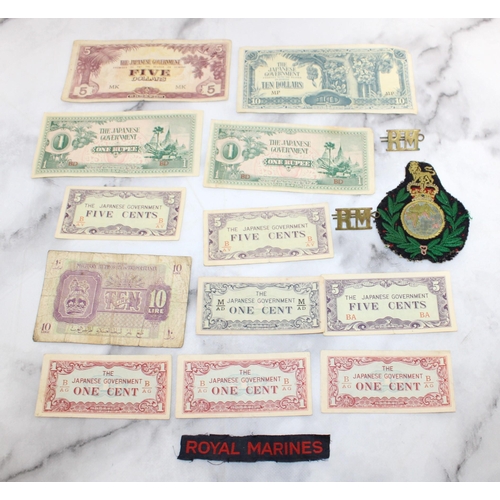 302 - Royal Marine Insignia, War Time Currency Bank Notes