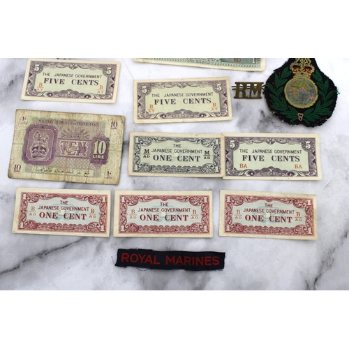 302 - Royal Marine Insignia, War Time Currency Bank Notes