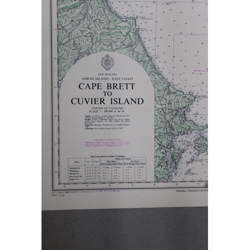 288 - Quantity of Navigation Charts Printed 1960's & 1970's. Covering New Zealand and Scandinavia - 12 Cha... 