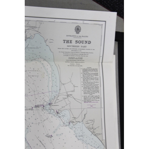 288 - Quantity of Navigation Charts Printed 1960's & 1970's. Covering New Zealand and Scandinavia - 12 Cha... 