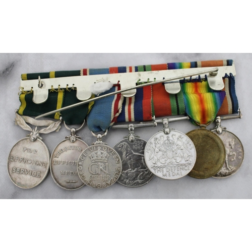 308 - WWI & WWII Military Medal Group of Seven - Includes Miniatures

WWI Named to 31819 PTE J OXENHAM. TH... 