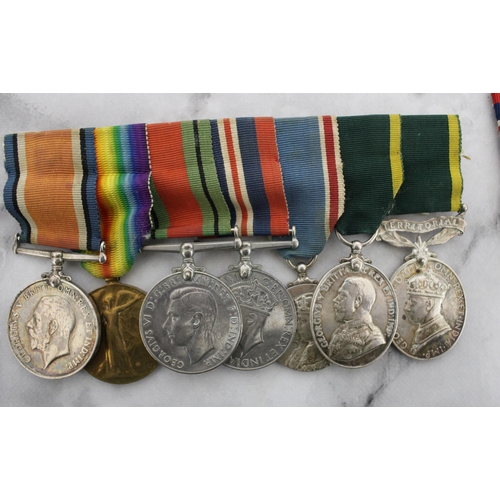 308 - WWI & WWII Military Medal Group of Seven - Includes Miniatures

WWI Named to 31819 PTE J OXENHAM. TH... 