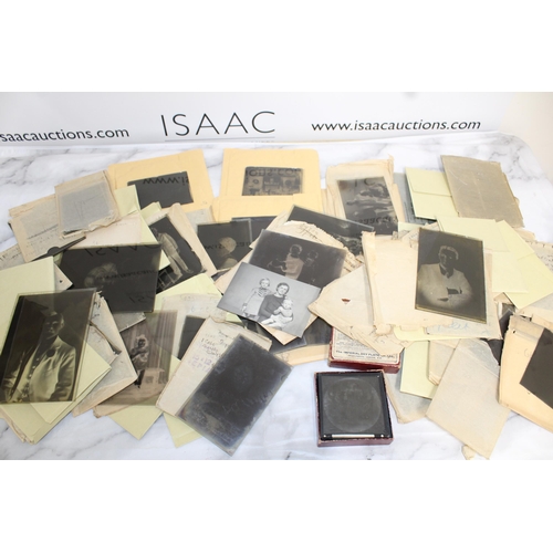 96 - Early Glass Photographic and Magic Lantern Slides - Victorian / Early 1900s Pictures / Portraits