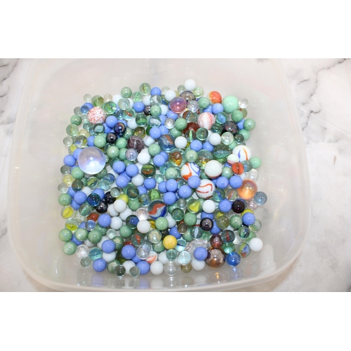 112 - Quantity of Vintage Marbles in Box