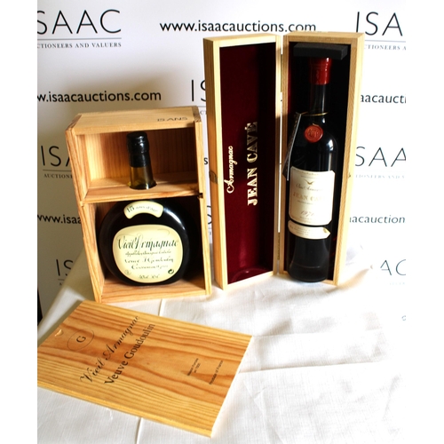 223 - Two Wooden Cased Armagnac Bottles
Collection Only