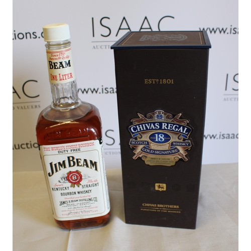 227 - Two Bottles of Chivas Scotch Whisky and Jim Beam Bourbon - 75cl and 1L
Collection Only