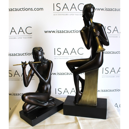 17 - Pair of Sitting Sculptures - Tallest measures 48cm

Collection Only