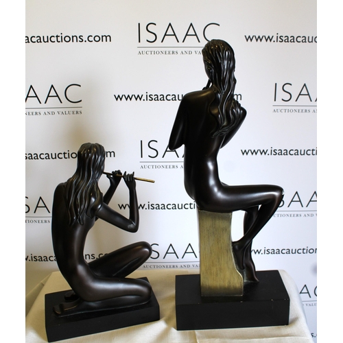 17 - Pair of Sitting Sculptures - Tallest measures 48cm

Collection Only