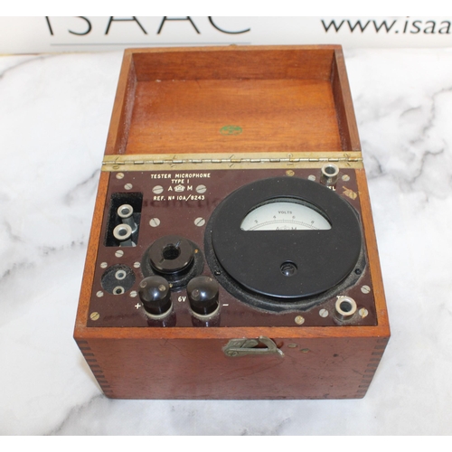 293 - Wooden Cased Air Minstry Tester Microphone