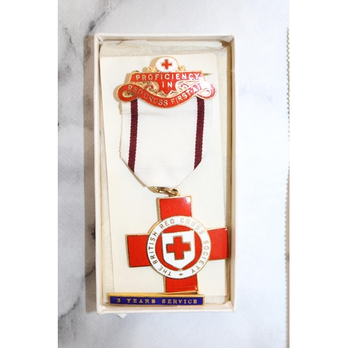 121 - BRITISH RED CROSS MEDAL IN BOX WITH PAPERWORK