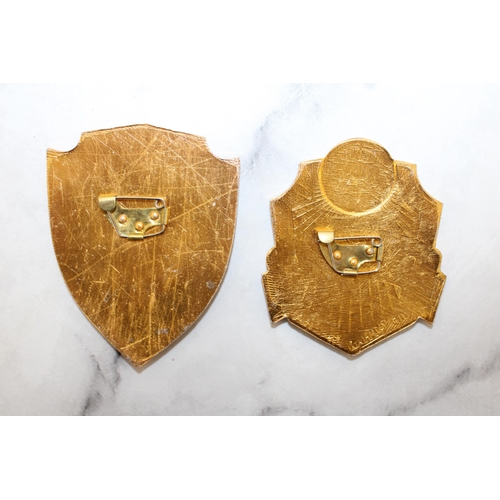 280 - Group Of 2 Law Enforcement Breast Shield Badges: 1)Military Guards Unit; 2)Police MVD