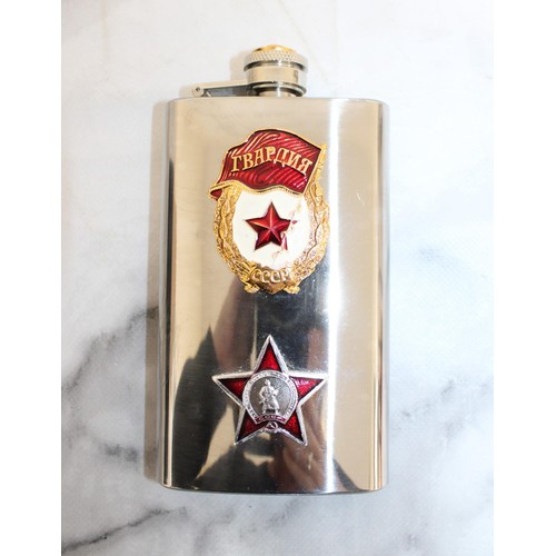 281 - Soviet Military Flask Stainless Steel 6oz Capacity