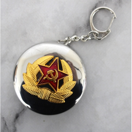 282 - Soviet Army Collapse Cup With Keychain Stainless Steel