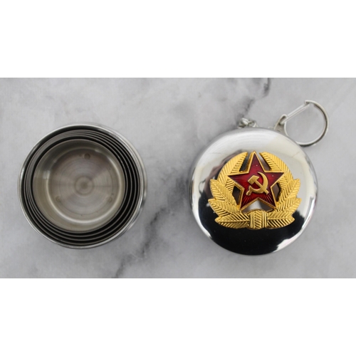 282 - Soviet Army Collapse Cup With Keychain Stainless Steel