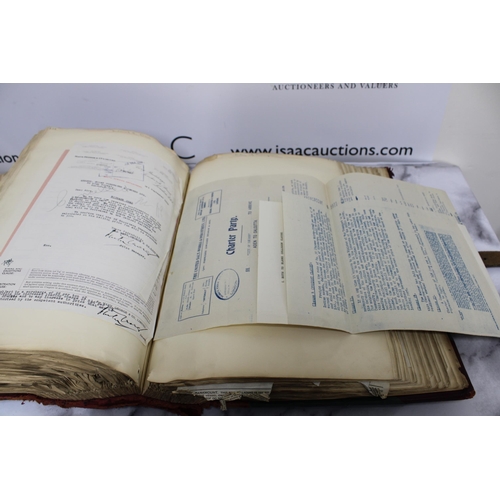 244 - Large Leather Bound Folder Containing Shipping Documents from Early 1940's.

Includes Ministry of Wa... 