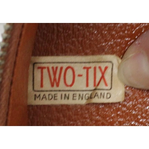 93 - TWO -TIX Made In England Real Hide Men's Vanity Case With Contents