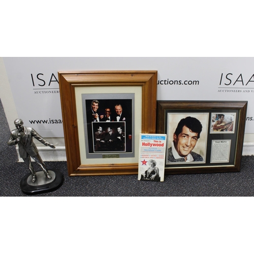 96 - Rat Pack Frames and Sinatra Figurine
Rat Pack Frame Measures-
Height 47.5cm
Width 39.5cm
Crack in De... 