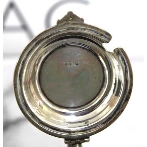 454 - Silver Hallmarked Mustard Pot Alex.Clark co ltd London
Damage to Blue Glass Inside As Shown in Pictu... 