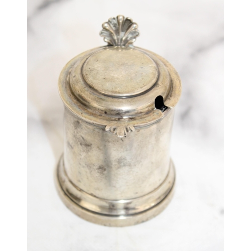 454 - Silver Hallmarked Mustard Pot Alex.Clark co ltd London
Damage to Blue Glass Inside As Shown in Pictu... 