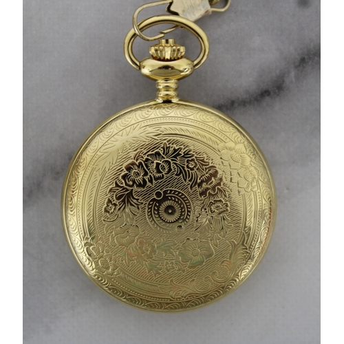 557 - Masonic Pocket Watch Gold Tone In A Box