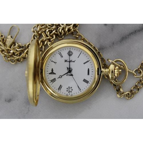 557 - Masonic Pocket Watch Gold Tone In A Box