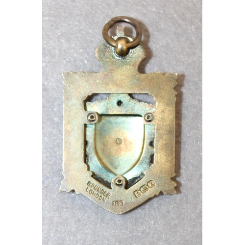 466 - Silver Hallmarked Enamelled Masonic Fob