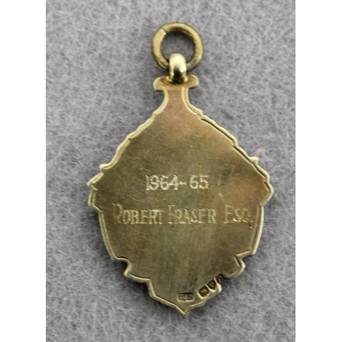 467 - Silver Hallmarked Fob, Engraved on the Back With Robert Fraser ESQ 1964-1965